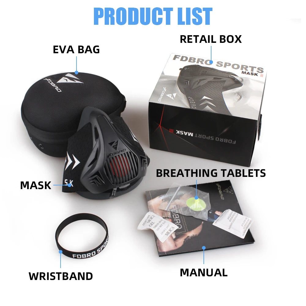 MMA Cardio Workout 3.0 Running Resistance Elevation Endurance Mask for Riding Face Fitness High Altitude Training Sports Mask