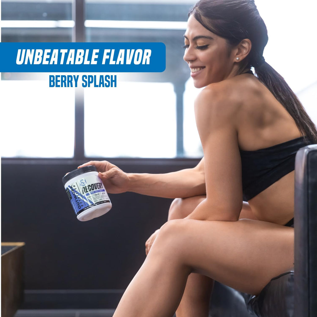 Post Workout Recovery Powder - Creatine Monohydrate, KSM-66 Ashwagandha & Tart Cherry - Speeds Recovery, Eases Soreness - Creatine Powder for Men & Women, Berry Splash, 240 Gr