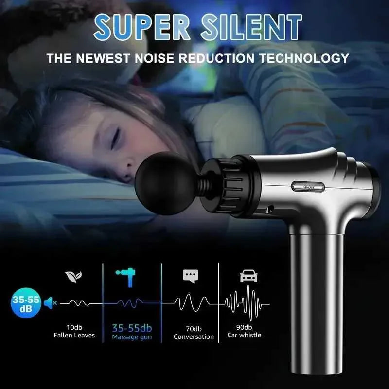 Handheld Electric Fascia Massage Gun Deep Tissue Relaxing Massager with LED Touch Screen 6 Multi-Function Heads for Muscle Care R250625